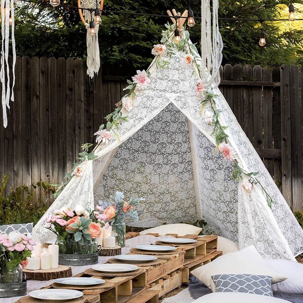 Outdoor banquet area