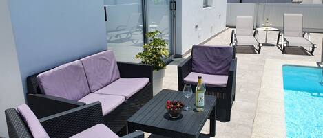 Piscine extérieure, piscine chauffée