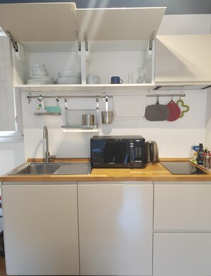 Kühlschrank, Mikrowelle, Ofen, Herdplatte