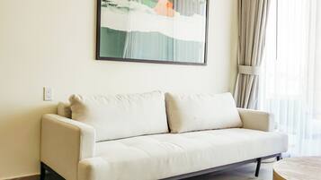 55-inch flat-screen TV with cable channels