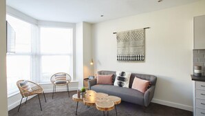 Two-Bedroom Apartment | Living room | TV - West Cliff View (Whitby)