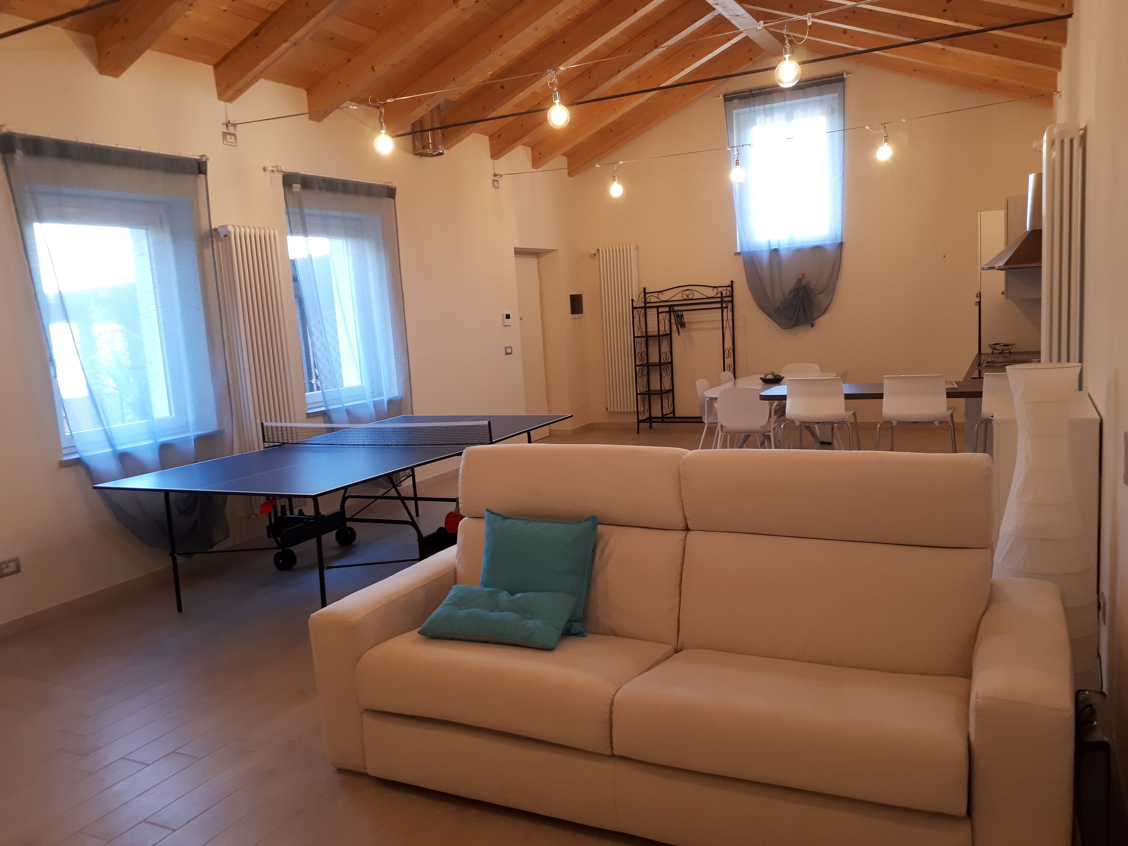 Smart TV, lettore DVD, tavolo da ping pong