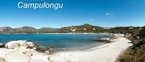 On the beach, beach towels