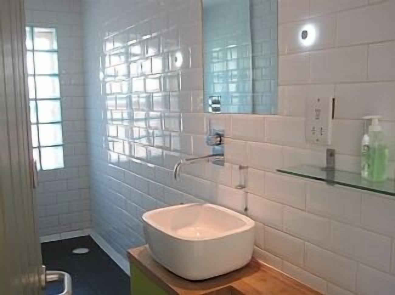 Shower, shampoo, toilet paper