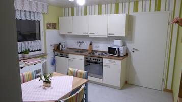 Kühlschrank, Mikrowelle, Herdplatte, Geschirrspüler