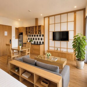Panoramic-Apartment, 1 Queen-Bett und Schlafsofa | Eigene Küche