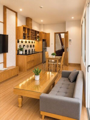 Luxury-Apartment, Balkon | Eigene Kochnische