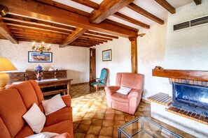Fernseher, Kamin, DVD-Player