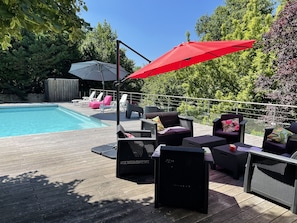 Piscine extérieure, piscine chauffée