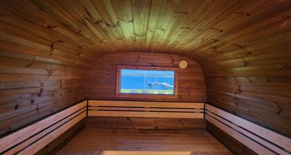 Vacaciones en el lago, excelente vista, muelle propio + pozo de fuego + BBQ + estacionamiento + cerca del centro