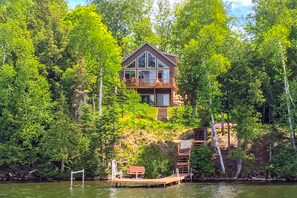 Exterior - Lakefront home w/ furnished deck, firepit & private dock - dogs OK (Presque Isle)