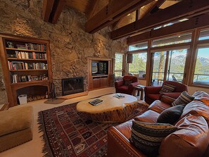 TV, peis, DVD-spiller og bøker