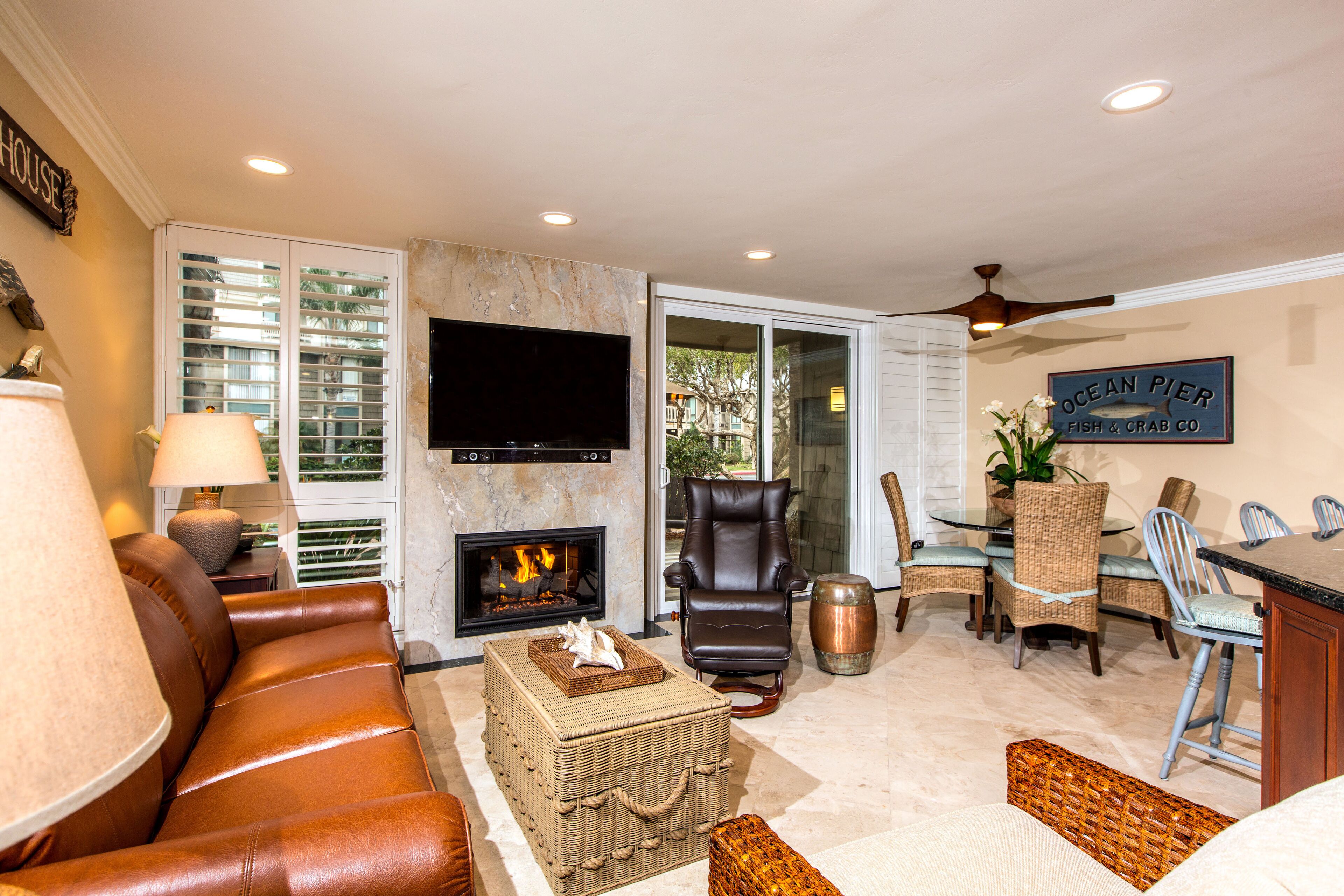 Fire place produces nice warmth