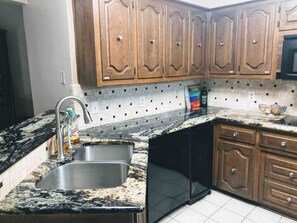 Fridge, microwave, oven, stovetop - High five pool house (Richardson)