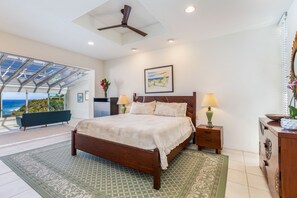 2 bedrooms, desk, iron/ironing board, free WiFi - Puu Poa # 413 Premier Air Conditioned Penthouse Magnificent Ocean View Condo! (Princeville)