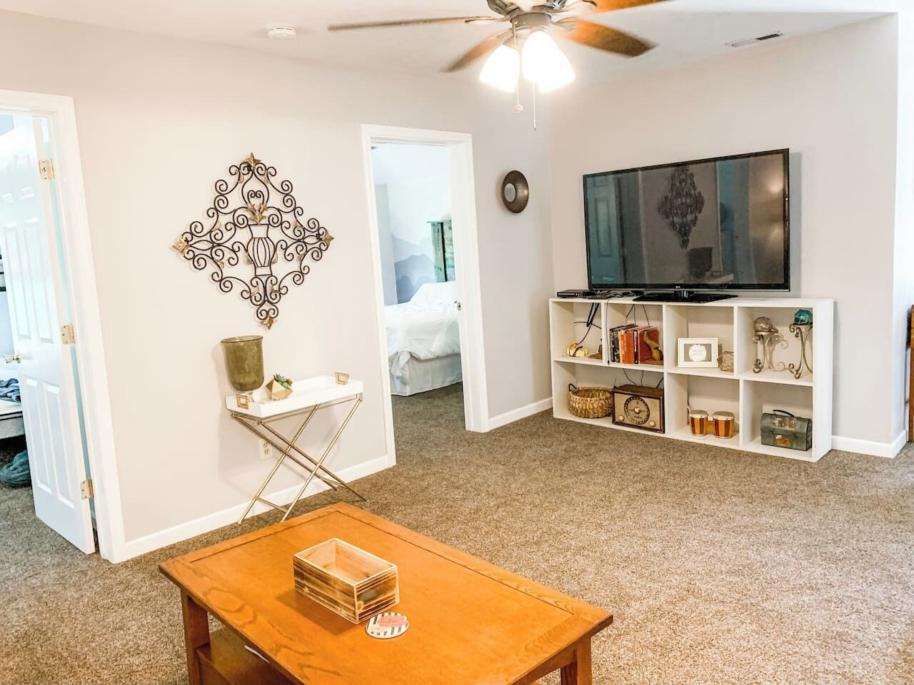 2 bedrooms, iron/ironing board, travel crib, WiFi
