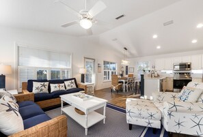 TV, DVD player, books, music library