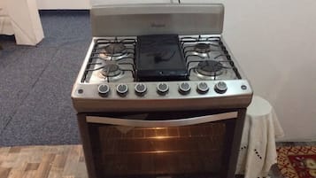 Fridge, oven, stovetop, dishwasher