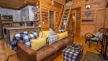 Fernseher, Kamin, Musikbibliothek, Videothek