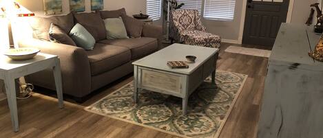 TV, DVD player, books, video library