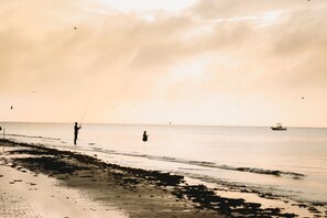 Chaises longues, serviettes de plage