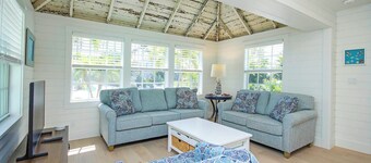 Historic 3BR Cottage with Optional Upstairs Suite, Steps to Beach & Village
