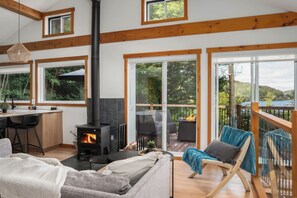 TV, fireplace, DVD player, foosball