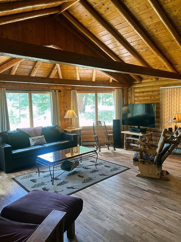 TV, fireplace, DVD player, video library
