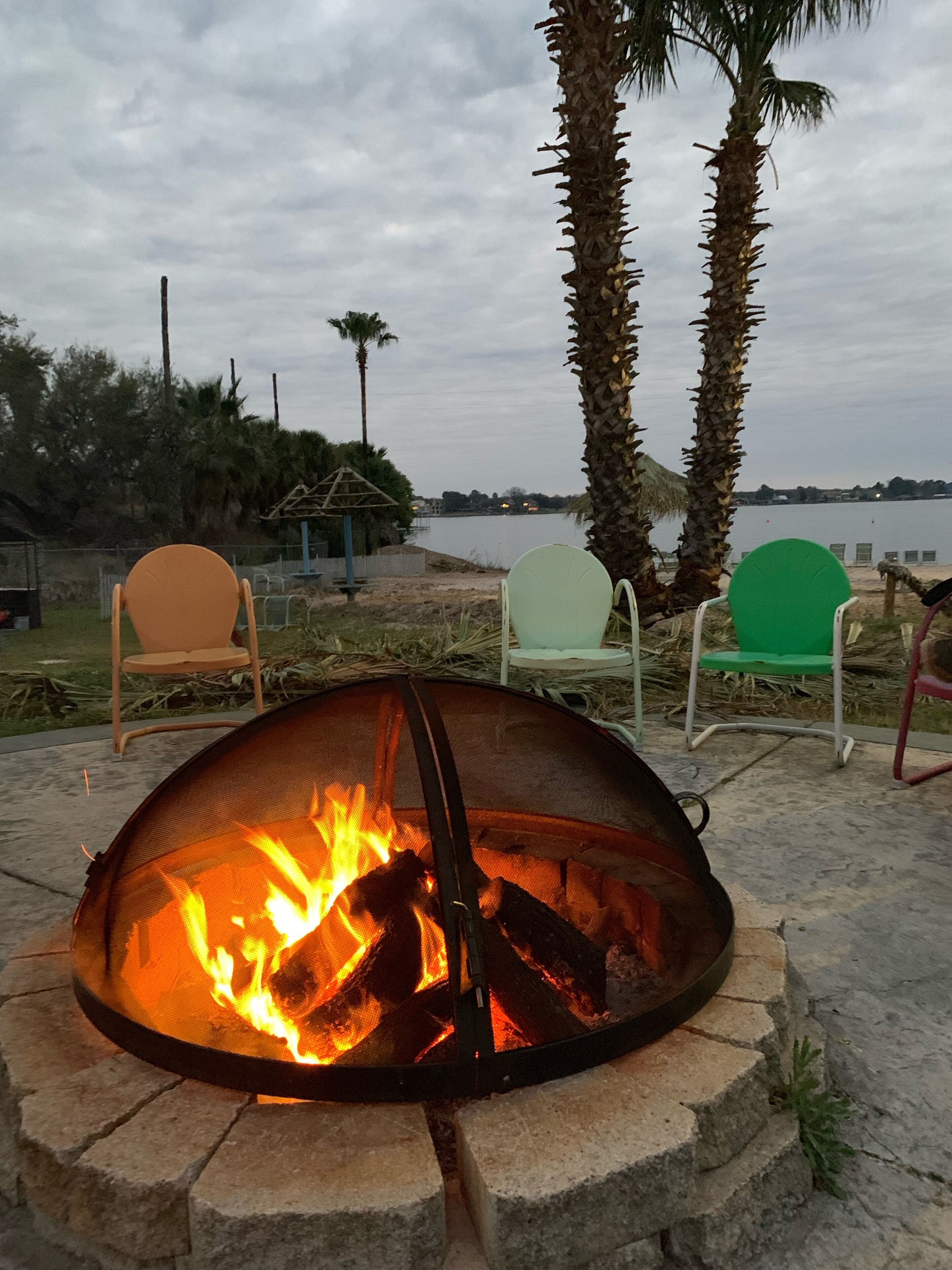 Sip on a cocktail around the fire pit
