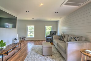 Smart TV, DVD player, books, video library