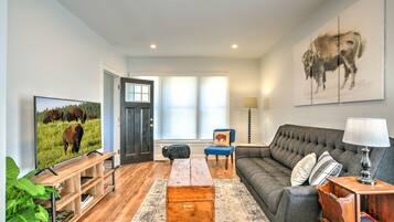 Smart TV, DVD player, books, video library