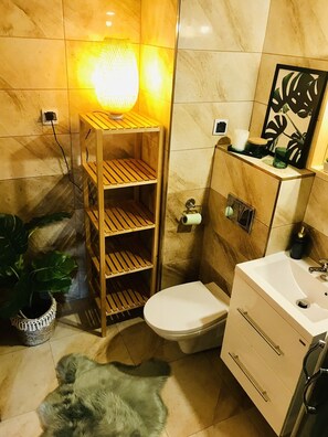 Hårføner, håndklær, såpe og sjampo