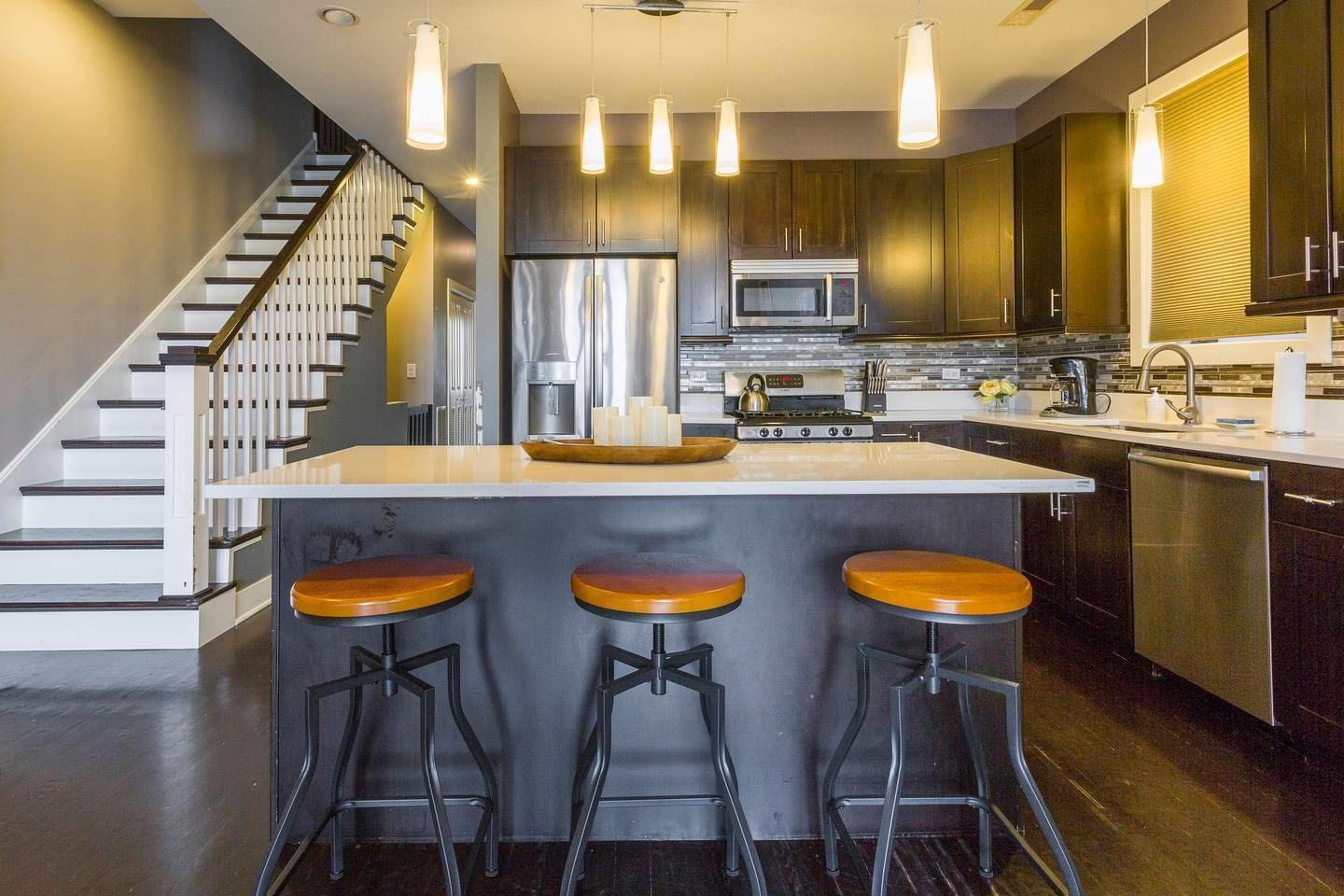 Oven, stovetop, dishwasher, espresso maker