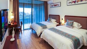 豪華景觀雙床房 | 1 間睡房、遮光窗簾/窗簾、免費 Wi-Fi、床單