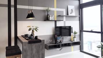 42-inch LED TV with cable channels, TV