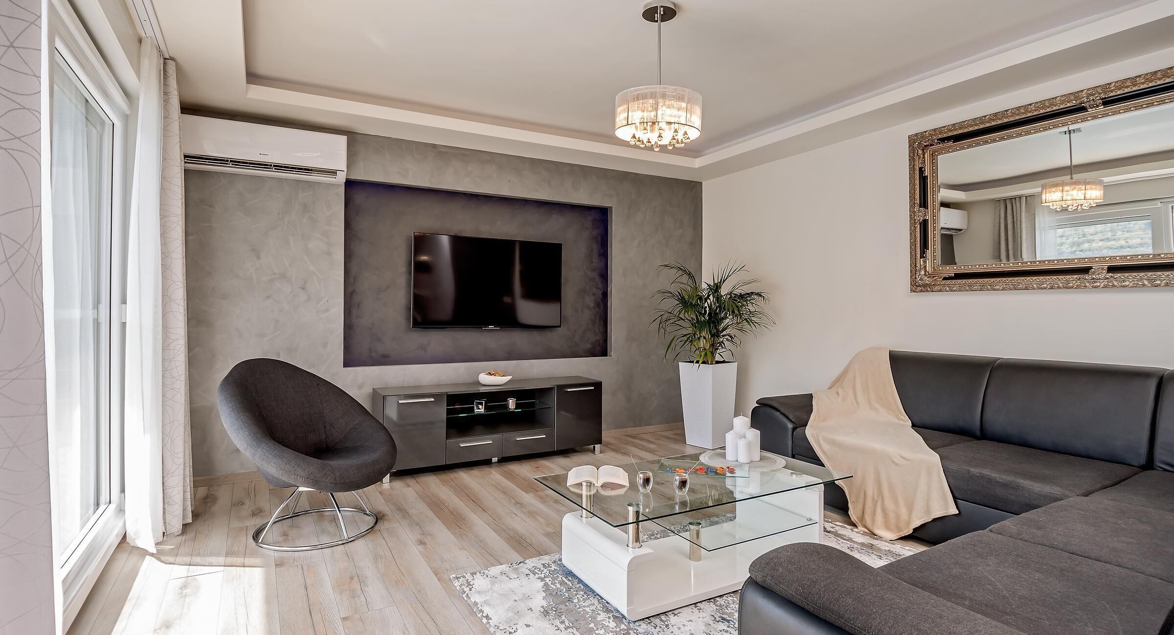 TV, foosball, table tennis, books