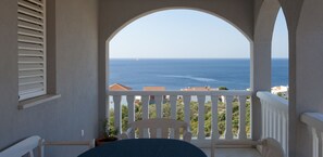 公寓, 2 间卧室, 海景 | 阳台景观