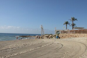 Sun-loungers, beach towels