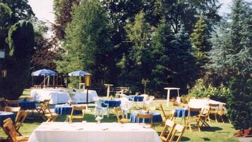Outdoor banquet area