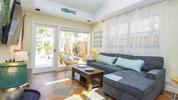 Smart TV, DVD player, books