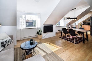 City Apartment, 2 Bedrooms | Living area | Plasma TV - Apartment LE28 (Reykjavik)