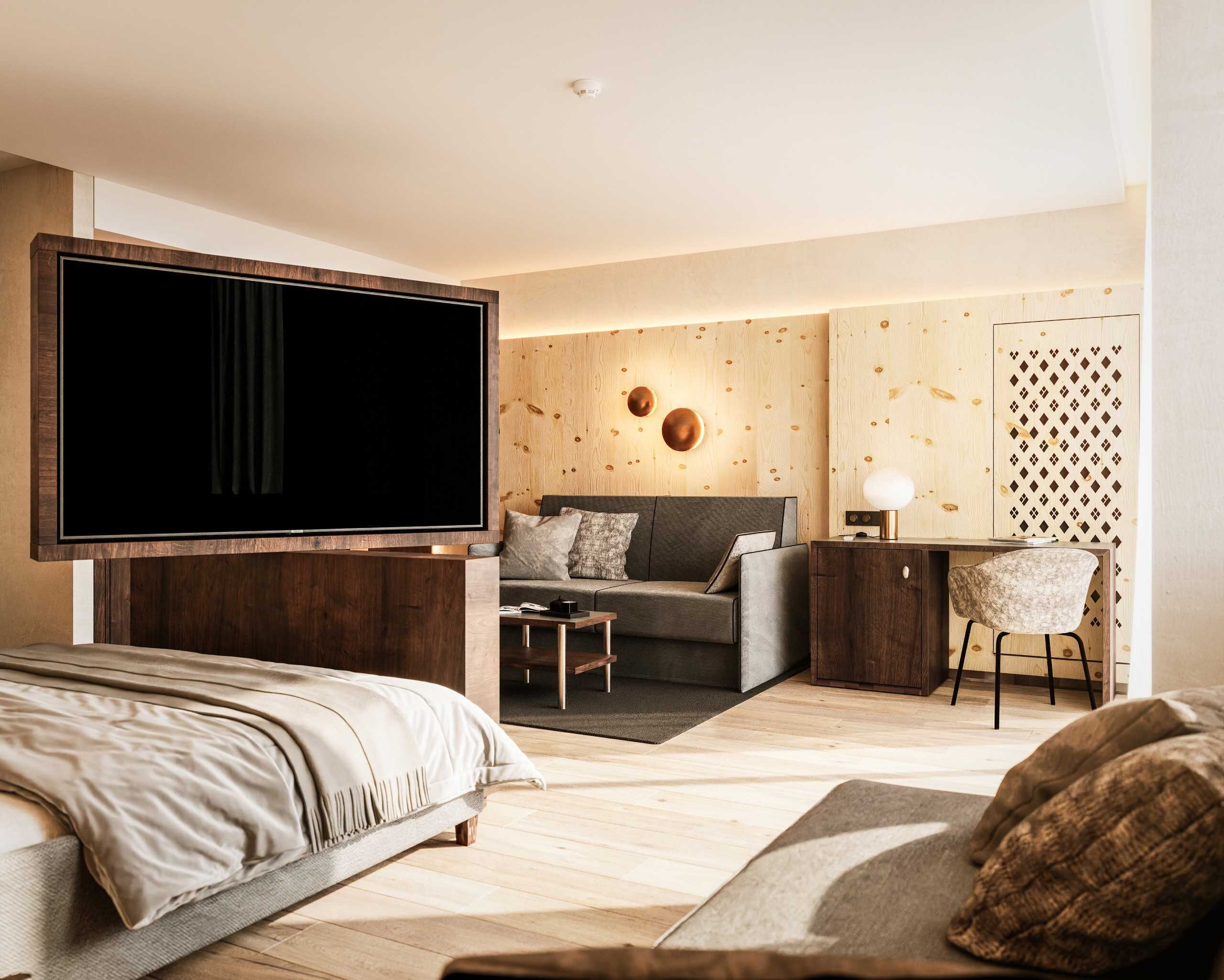 Minibar, caja de seguridad en la habitación y escritorio 