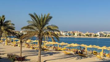 Private beach, free beach cabanas, sun loungers, beach umbrellas