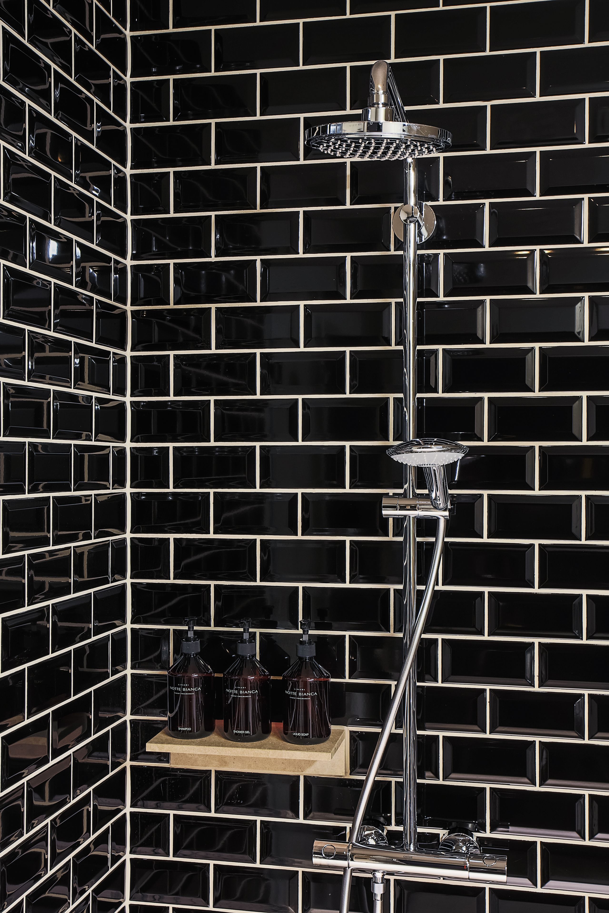 shower, bathrobes, slippers, towels