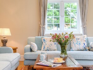 TV, fireplace - Sea Lavender Cottage-UK11930 (Thornham, near Kings Lynn)
