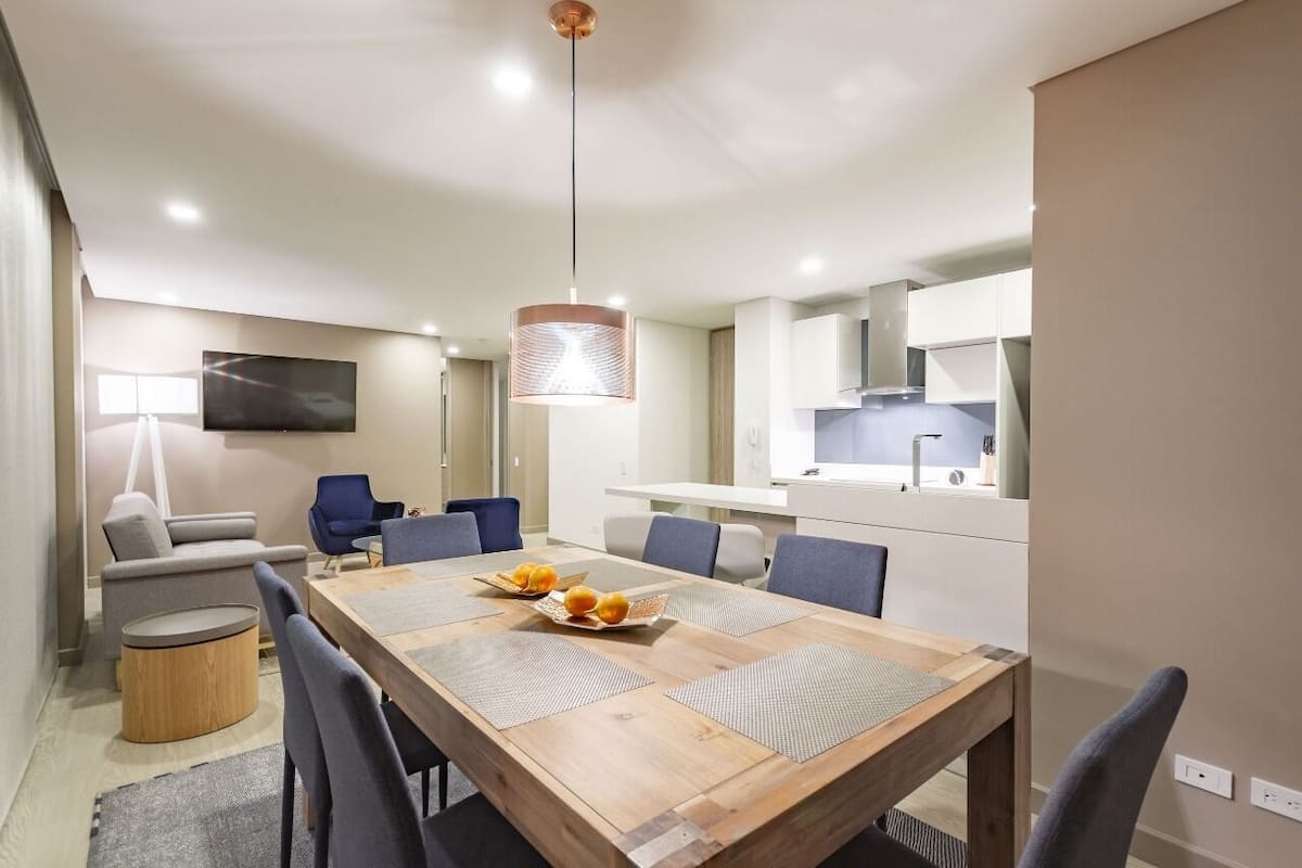 Family Apartment | Living area | 43-inch Smart TV with cable channels, TV, heated floors