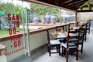 Breakfast, lunch, dinner served; international cuisine, pool views