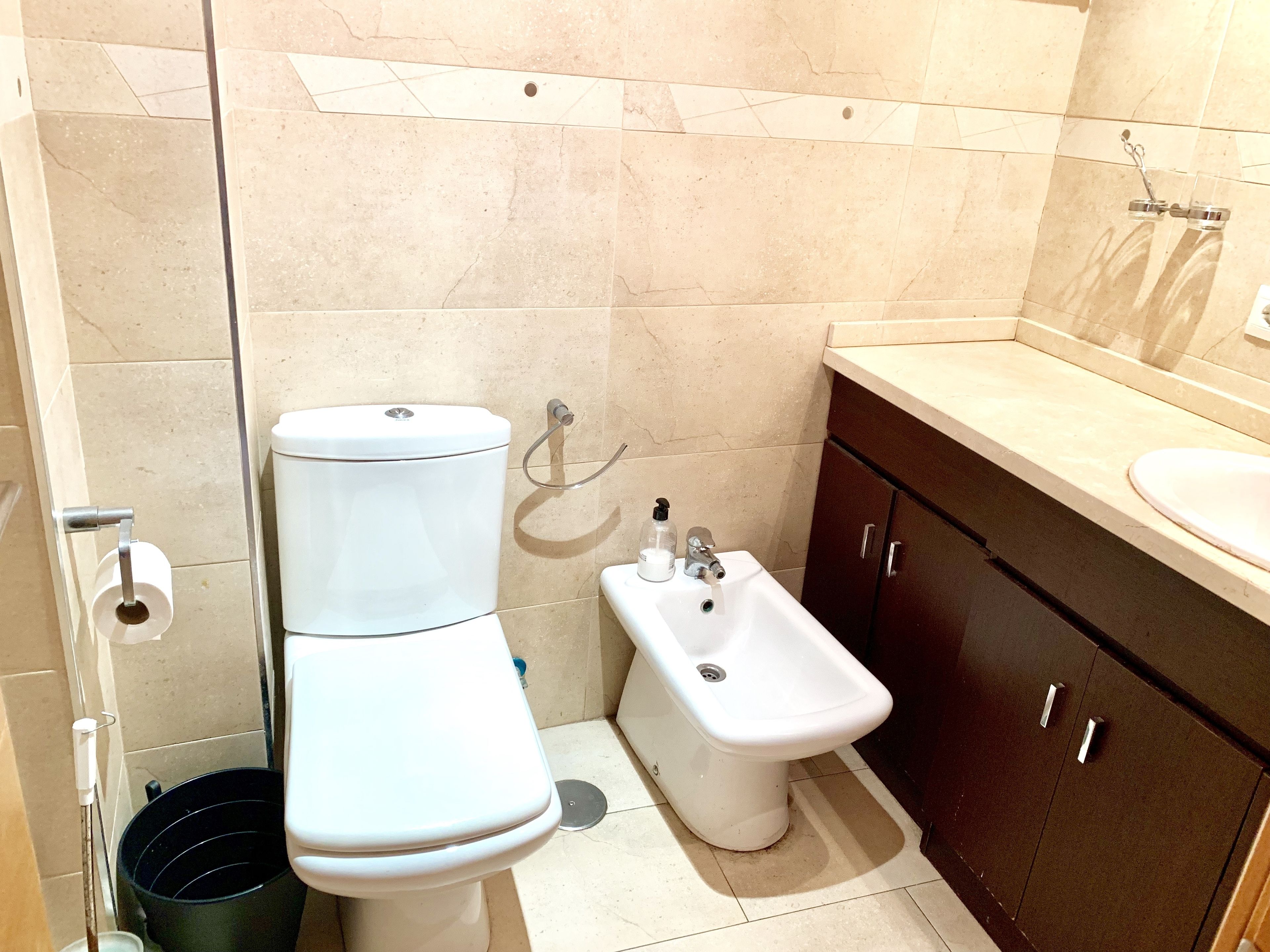 City Apartment | Bathroom | Bathtub, jetted bath, hair dryer, bidet
