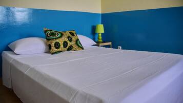 Laptop workspace, free WiFi, bed sheets