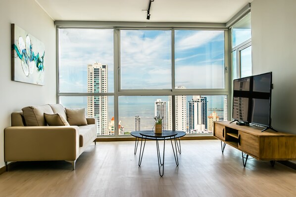 Deluxe Apartment, 3 Bedrooms | Living area - Blissful Apartment Ocean View (Panama City)